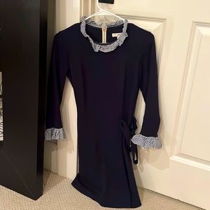 1901 Belted dress with ruffle sleeves